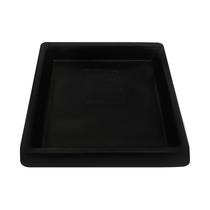 Prato Base Quadrado Vaso Planta Em Polietileno 24 Cm Preto