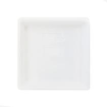 Prato Base Quadrado Vaso Planta Em Polietileno 26 Cm Branco