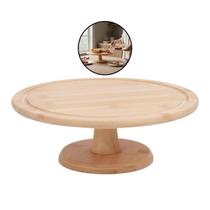 Prato Base Suporte Elevado Suporte Bambu 29Cm Tortas Bolos
