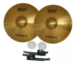 Prato Bateria Zeus 14fanfarra Cityband Brass Zma14 Par Latão