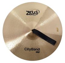 Prato Bateria Zeus 16 Cityband Liga B8 Fanfarra Par Correia Cor Bronze