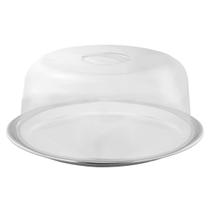 Prato Bolo com Tampa An952 31cm Inox/Transparente Mimo Prato Bolo com Tampa An952 31cm Inox/Transparente Mimo
