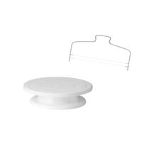 Prato Bolo Giratorio e Cortador Inox Nivelador Fio Duplo Prato Bolo Giratorio e Cortador Inox Nivelador Fio Duplo