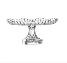 Prato Bolo Pé Milan 29cm Centro Mesa Raso Vidro Inga Incolor