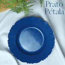 Prato Borda Pétala Plástico Colorido Kit Com 20und Para Refeições, Churrascos, Festas e Aniversários