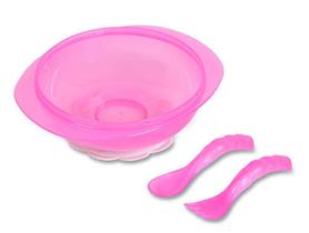 Prato Bowl Premium Ventosa E Talher Rosa 01240 Babygo