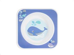 Prato Bowl Quadrado Baleia Azul KaBaby 1121A