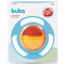Prato buba giro bowl giratorio 360 com tampa azul evita queda de alimento
