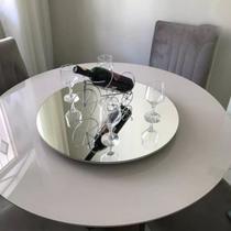 Prato Centro De Mesa Decorativo Giratorio Espelhado 50cm P/ Servi Mesa De Jantar