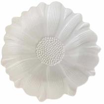 Prato Cerâmica Flor Branco Decorativo Pracasa