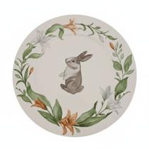 Prato coelho páscoa raso porcelana 27 cm tok da casa Prato coelho páscoa raso porcelana 27 cm tok da casa