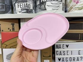 Prato com Apoio Rosa Tupperware - 21,2 cm x 16,6 cm x 1,4 cm