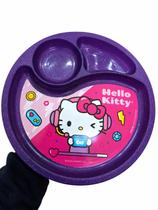 Prato Com Divisória Hello Kitty Plástico - Potte Prato Com Divisória Hello Kitty Plástico - Potte
