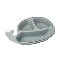Prato com Divisórias e Tampa Colors Baleia Cinza (6m+) Clingo
