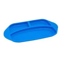Prato com Divisórias em Silicone Azul - Marcus & Marcus Prato com Divisórias em Silicone Azul - Marcus & Marcus