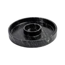 Prato com Molheira Servir Porção Carnes Pedra Sabão G 28cm Prato com Molheira Servir Porção Carnes Pedra Sabão G 28cm