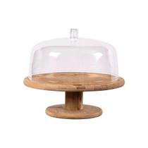 Prato Com Pé E Cúpula Em Bambu Sense 27,5x26cm Ou