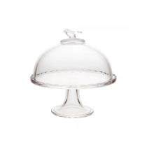 Prato Com Pé E Cúpula Em Cristal Bird 19x19cm Wolff Prato Com Pé E Cúpula Em Cristal Bird 19x19cm Wolff