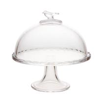 Prato com Pé e Tampa Bird 19cm x 19cm x 19cm Cristal Wolff