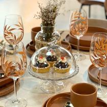 Prato com Pé e Tampa de Vidro Decorativa Wolff Bird