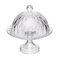 Prato com Pé e Tampa Diamond 18,5cm x 20cm Cristal Lyor Prato com Pé e Tampa Diamond 18,5cm x 20cm Cristal Lyor