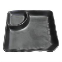 Prato Com Porta Shoyu Melan Nihon 18Cm Prato Com Porta Shoyu Melan Nihon 18Cm