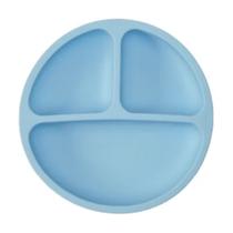 Prato Com Ventosa De Silicone Para Bebês E Criança Buba Cor Azul