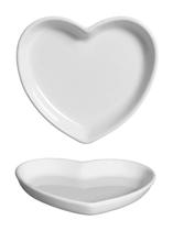 Prato Coração Em Cerâmica Raso 2cm x 12cm x 12.5cm Branco Prato Coração Em Cerâmica Raso 2cm x 12cm x 12.5cm Branco