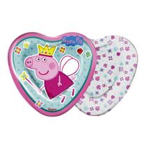 Prato Coração Peppa Pig Princesa - 8 Unidades