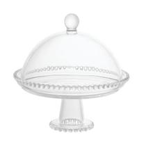 Prato Cristal De Chumbo Pearl C/ Pé e Tampa 20x18cm Wolff