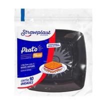 Prato De Acrílico Quadrado 18Cm Preto - 10 Unidades Prato De Acrílico Quadrado 18Cm Preto - 10 Unidades