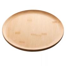Prato De Bambu 18x2cm Lyor Bandeja Redonda Petisqueira Servir Decorar Buffet