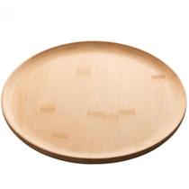 Prato De Bambu 27cm Lyor Raso Bandeja Redonda Jantar Almoço Petiscos