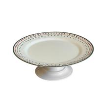Prato de Bolo com Pé Grande em Cerâmica Christmas Dots 34cm Prato de Bolo com Pé Grande em Cerâmica Christmas Dots 34cm
