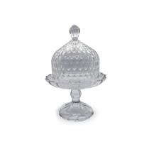 Prato de Bolo com Tampa Pequeno Decorado