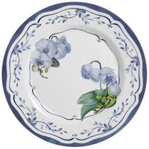 Prato de Bolo em Cerâmica Valência Floral Azul 34 cm