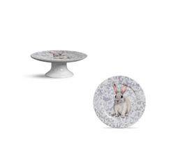 Prato de bolo sweet easter roxo