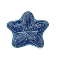 Prato de Cerâmica Estrela Ocean Azul 21cm - Unid.