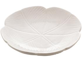 Prato de Cerâmica Folha Branco Decorativo - Lyor Banana Leaf Prato de Cerâmica Folha Branco Decorativo - Lyor Banana Leaf