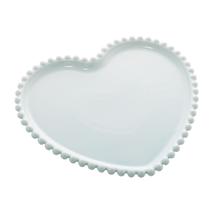 Prato De Cerâmica Formato Coração Com Borda Pearl Para Servir Café Lanches Sobremesa Refeições Jantar Romântico Presente