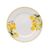 Prato de Cerâmica Raso 28cm Linha Limão Siciliano Branco Alta Durabilidade Prato de Cerâmica Raso 28cm Linha Limão Siciliano Branco Alta Durabilidade
