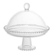 Prato de Cristal com Pé e Tampa Pearl Wolff