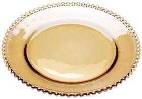 Prato de cristal pearl ambar 20 cm