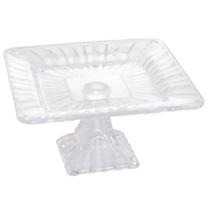 Prato De Cristal Quadrado Para Bolo Doce Sobremesa Enfeite Prato De Cristal Quadrado Para Bolo Doce Sobremesa Enfeite