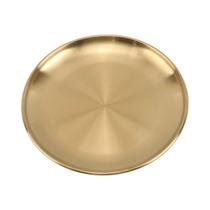 Prato De Descarte De Ossos Em Aço Inoxidável Dourado E Prateado 14 20 23CM Bandeja Rasa Redonda