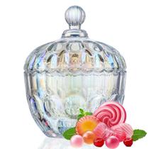 Prato de doces de vidro com tampa 1000mL com tampa Crystal Candy Bowl