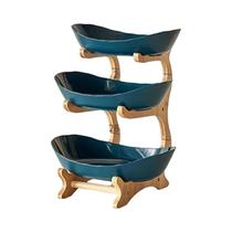 Prato De Frutas Moderno De Plástico Com 3 Camadas, Bandeja Para Lanches, Cesta De Frutas Secas,