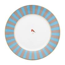 Prato de Jantar Azul Stripes - Love Birds - Porcelana