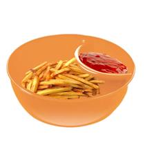 Prato de lanche, molho empilhável, prato de imersão, tigela de batatas fritas, laranja Prato de lanche, molho empilhável, prato de imersão, tigela de batatas fritas, laranja