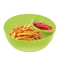 Prato de lanche, molho empilhável, tigela de batatas fritas, verde claro Prato de lanche, molho empilhável, tigela de batatas fritas, verde claro